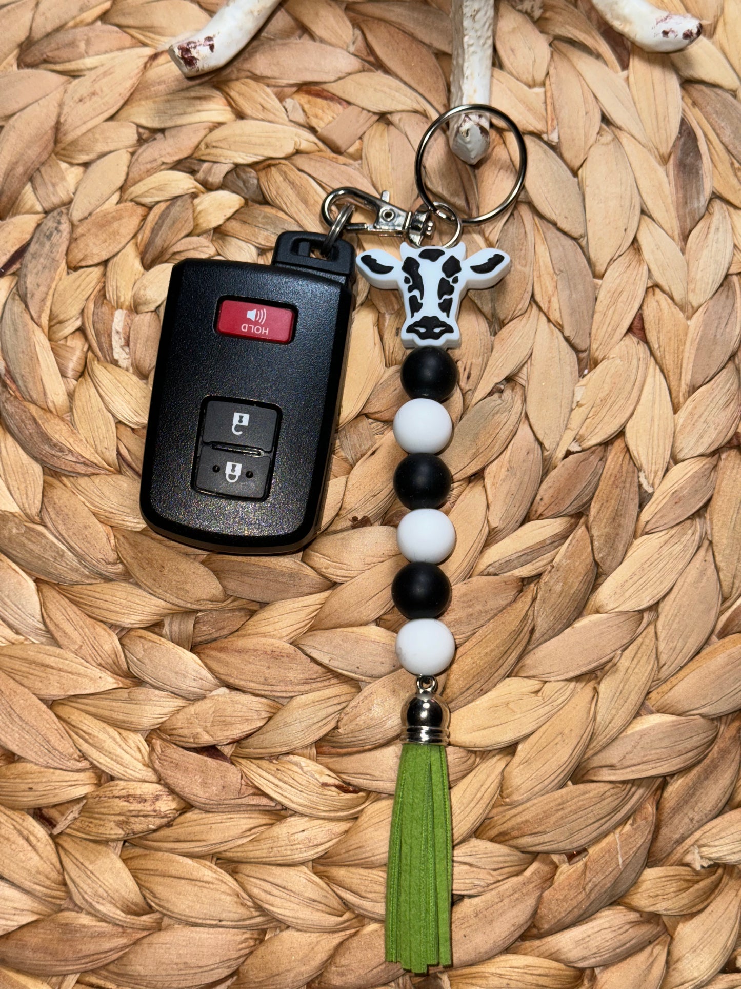 Cow Straight Tassel Keychain