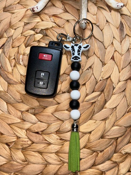 Cow Straight Tassel Keychain