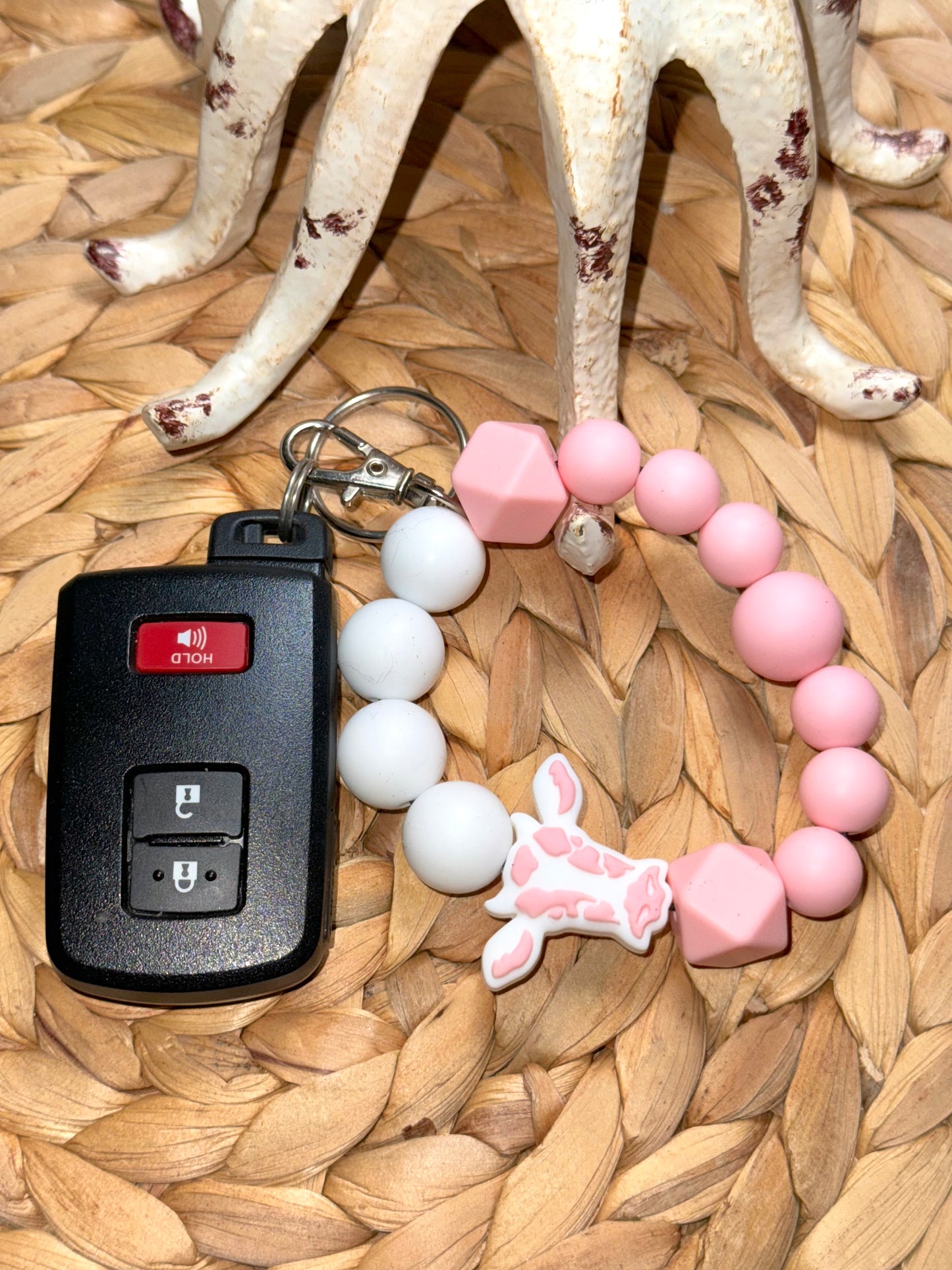 BBY Pink Cow Bracelet Keychain