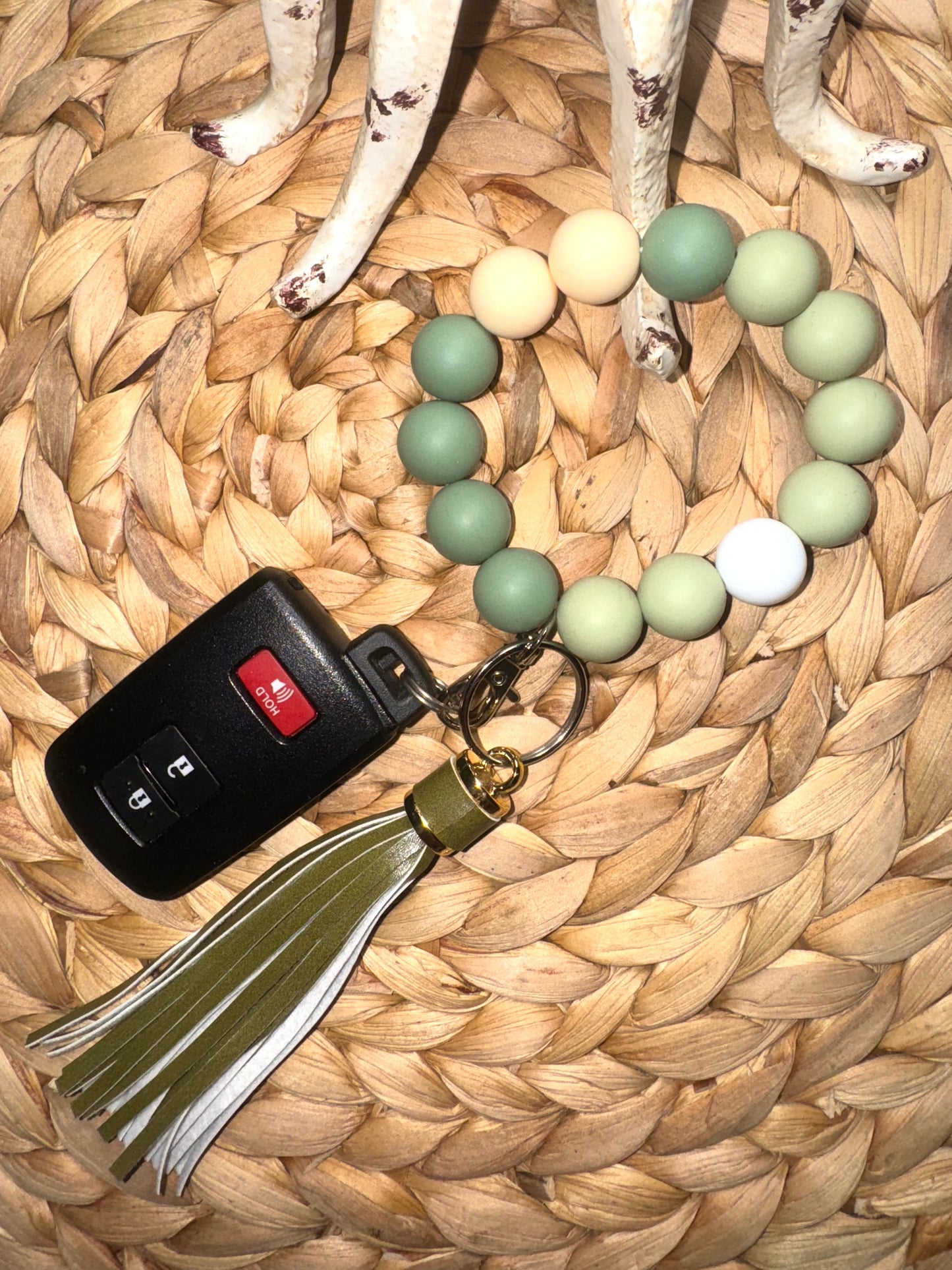 Olive You Tassel Bracelet Keychain