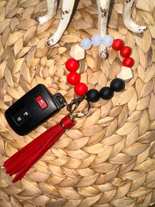 Red Tassel Bracelet Keychain