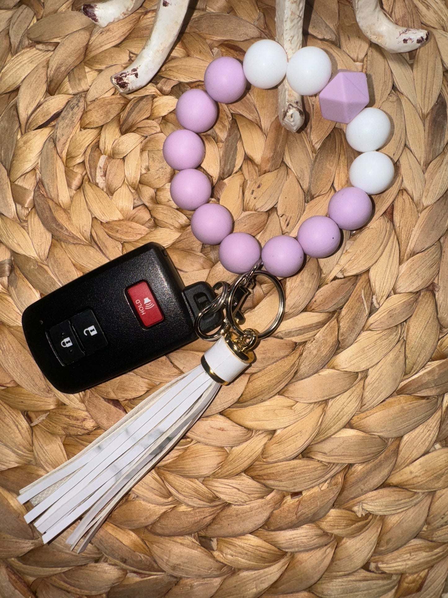 Lilac Tassel Bracelet Keychain